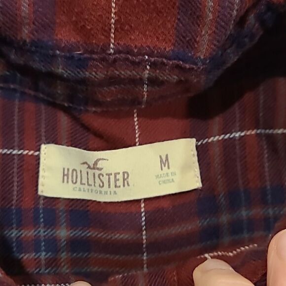 Hollister‎ womens red, blue and green long sleeve citton button down shirt - Picture 4 of 6